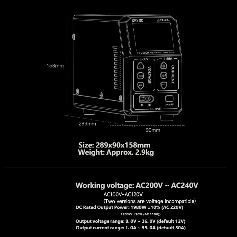 SKYRC PSU2000 1980W Adjustable - Drone Rc Toy ulasan dan harga